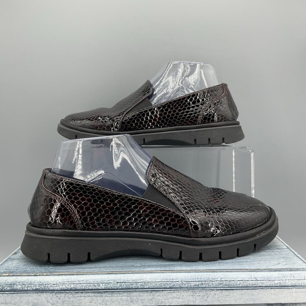 Spring Step Women's Horizon Croco Patent Leather Loafers Black size 6.5